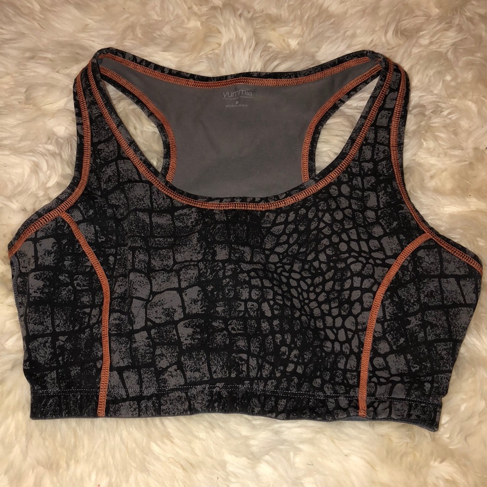Snake skin print sports bra